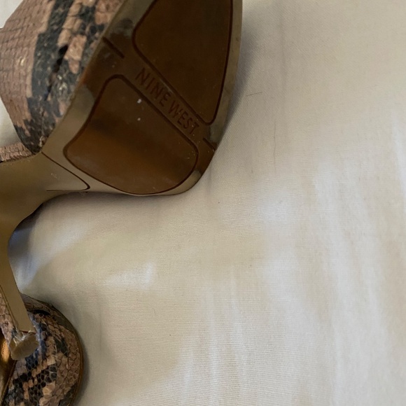 Tan & Brown Reptile Skin Heels - Picture 3 of 3